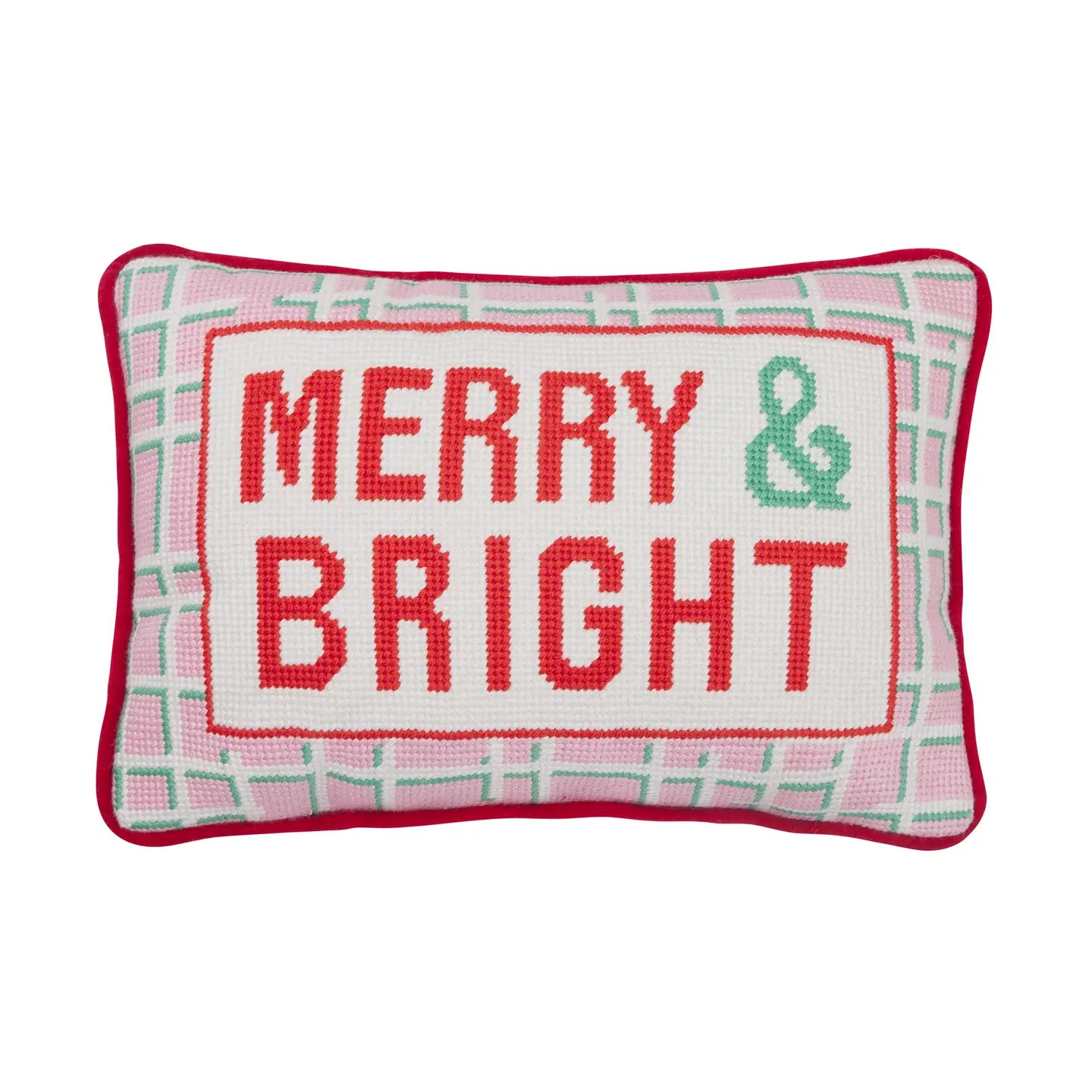 Merry & Bright Embroidered Pillow