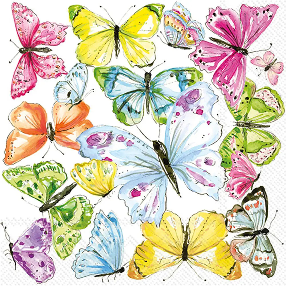 Cocktail Napkin |Multi Color Butterfly|
