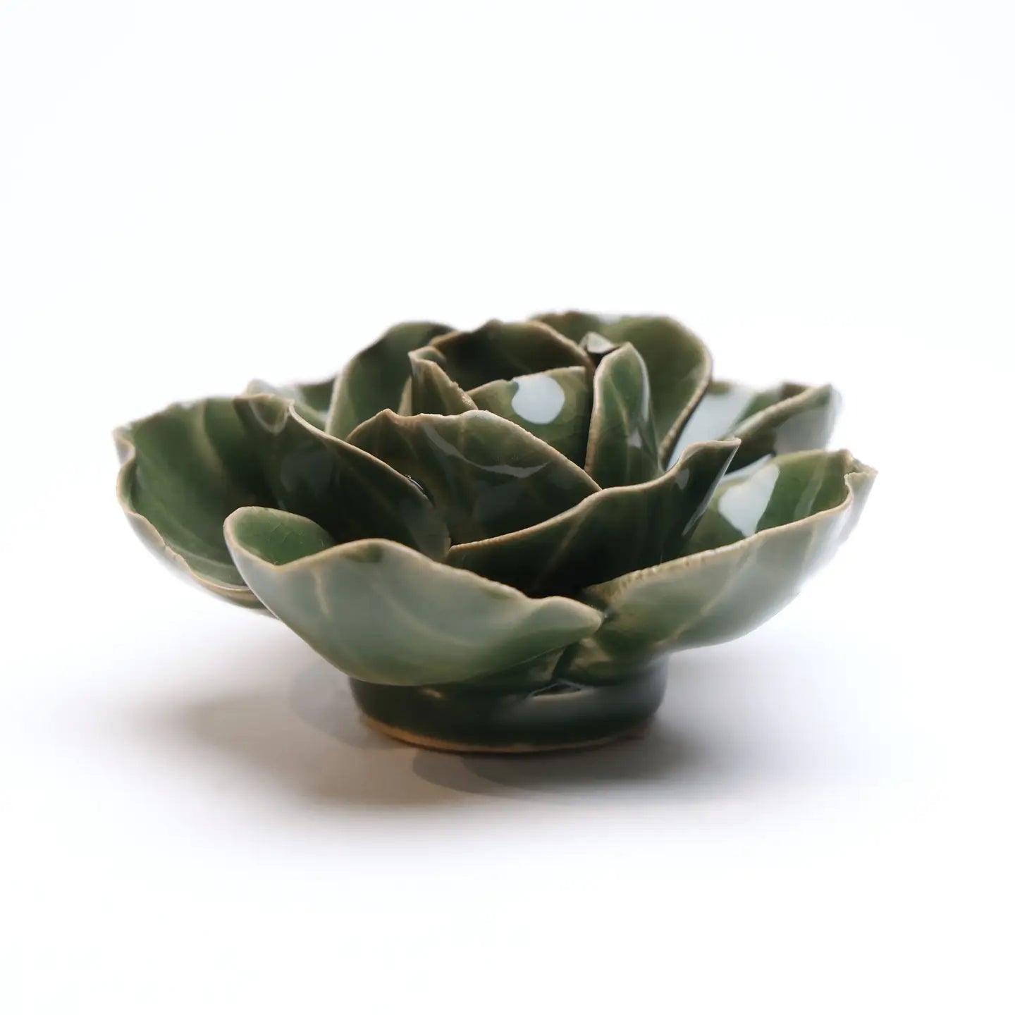 Ceramic Flower Fir Green Ranunculua