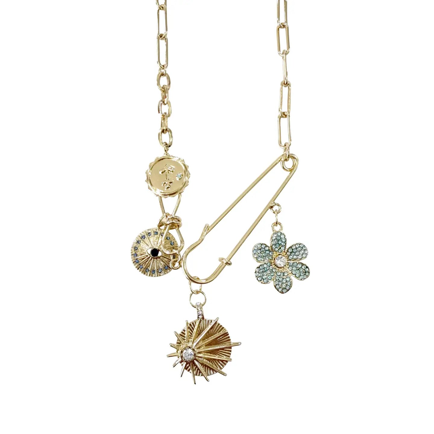Happy Flower Multi Charm Necklace