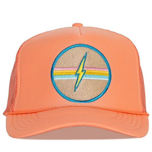 Electric Rainbow Trucker Hat |Coral|