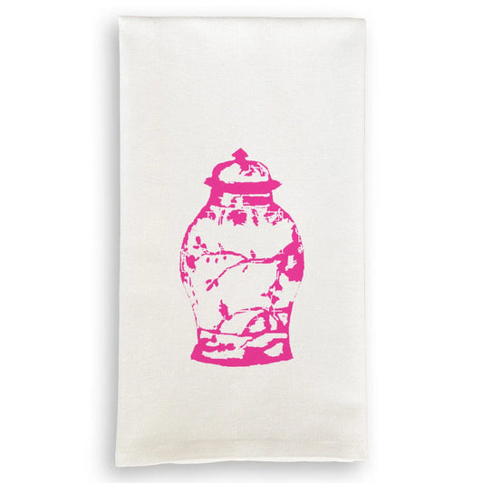 Pink Ginger Jar Tea Towel