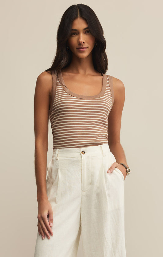 Elin Stripe Tank |Iced Coffee|