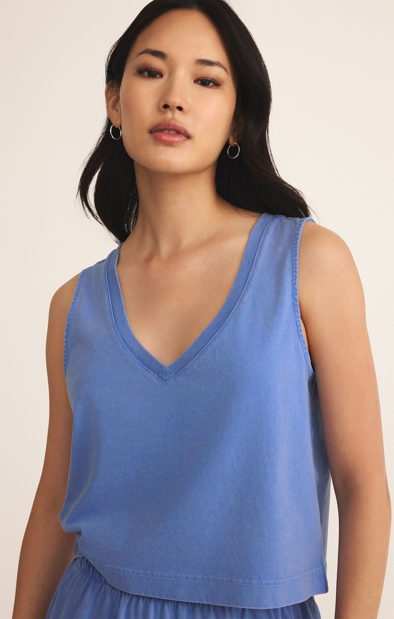 Sloan V-Neck Top |Bay Blue|
