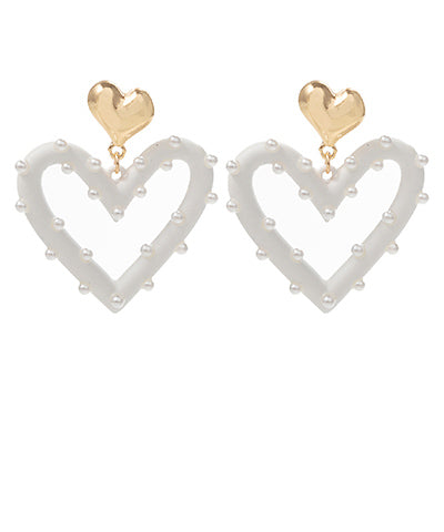 Heart & Pearl Drop Earring