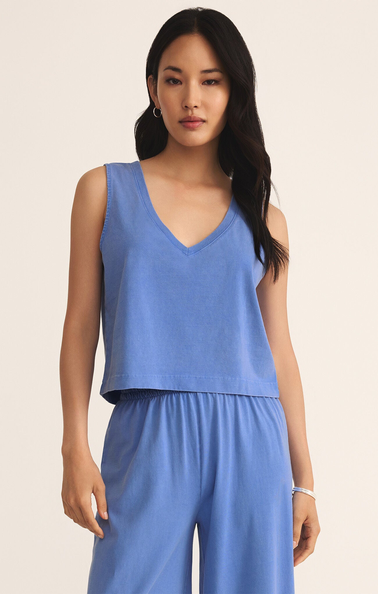 Sloan V-Neck Top |Bay Blue|