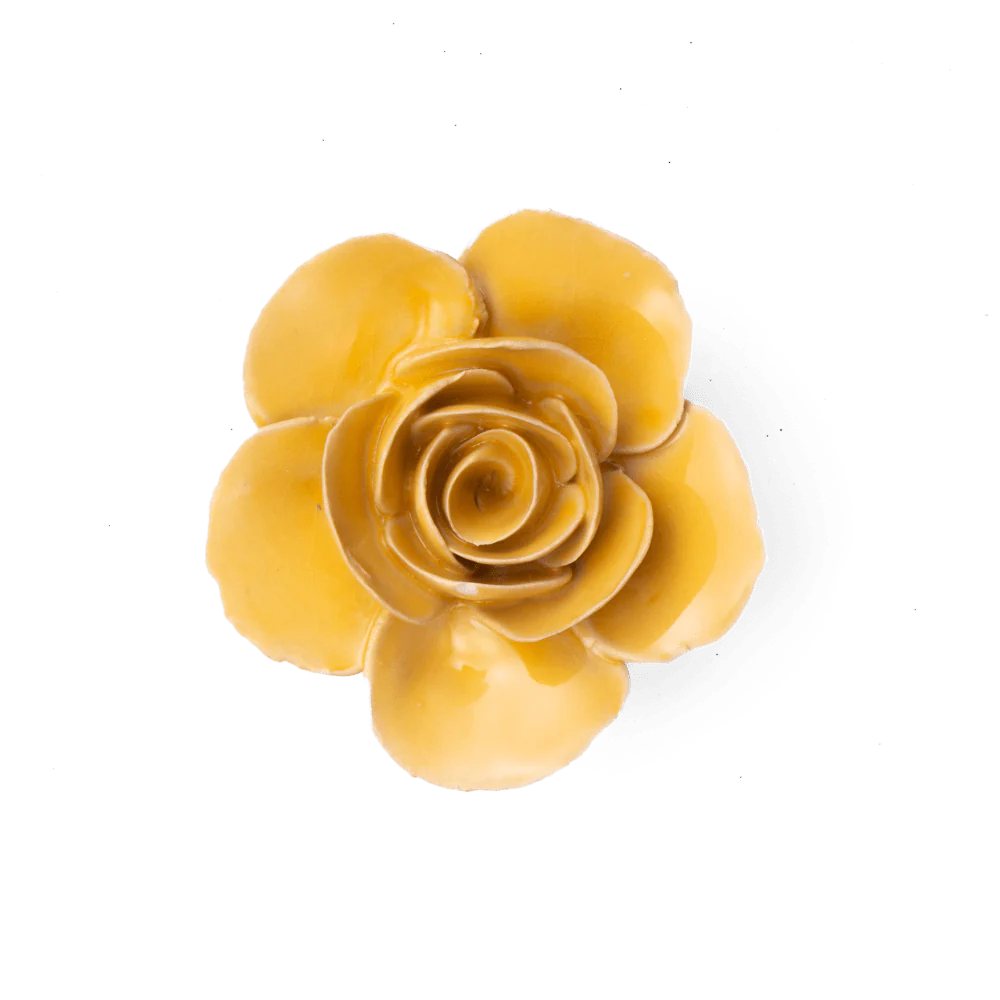 Ceramic Flower Yellow Ranunculua