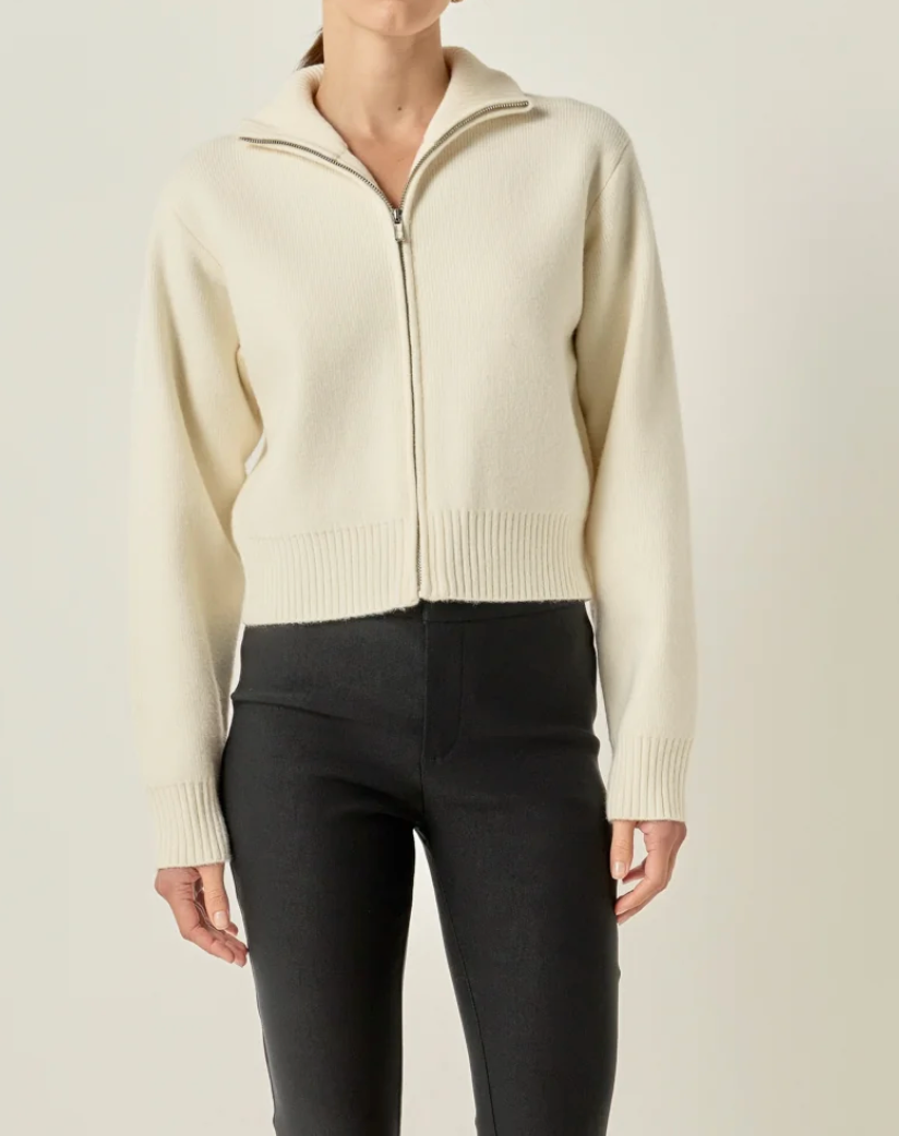 Zip Up Knit Jacket