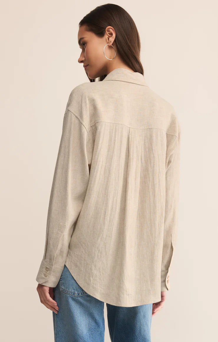 Alfie Button Up Shirt |Flax|