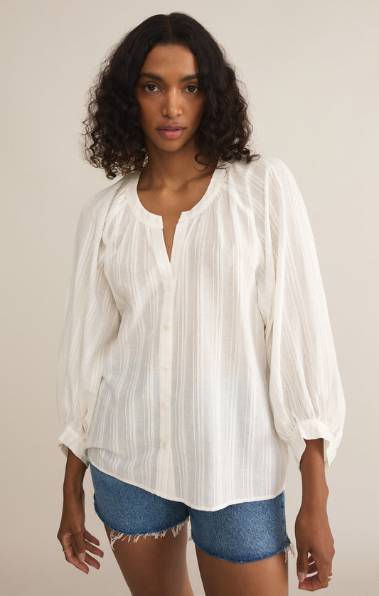 Wren Button Front Top
