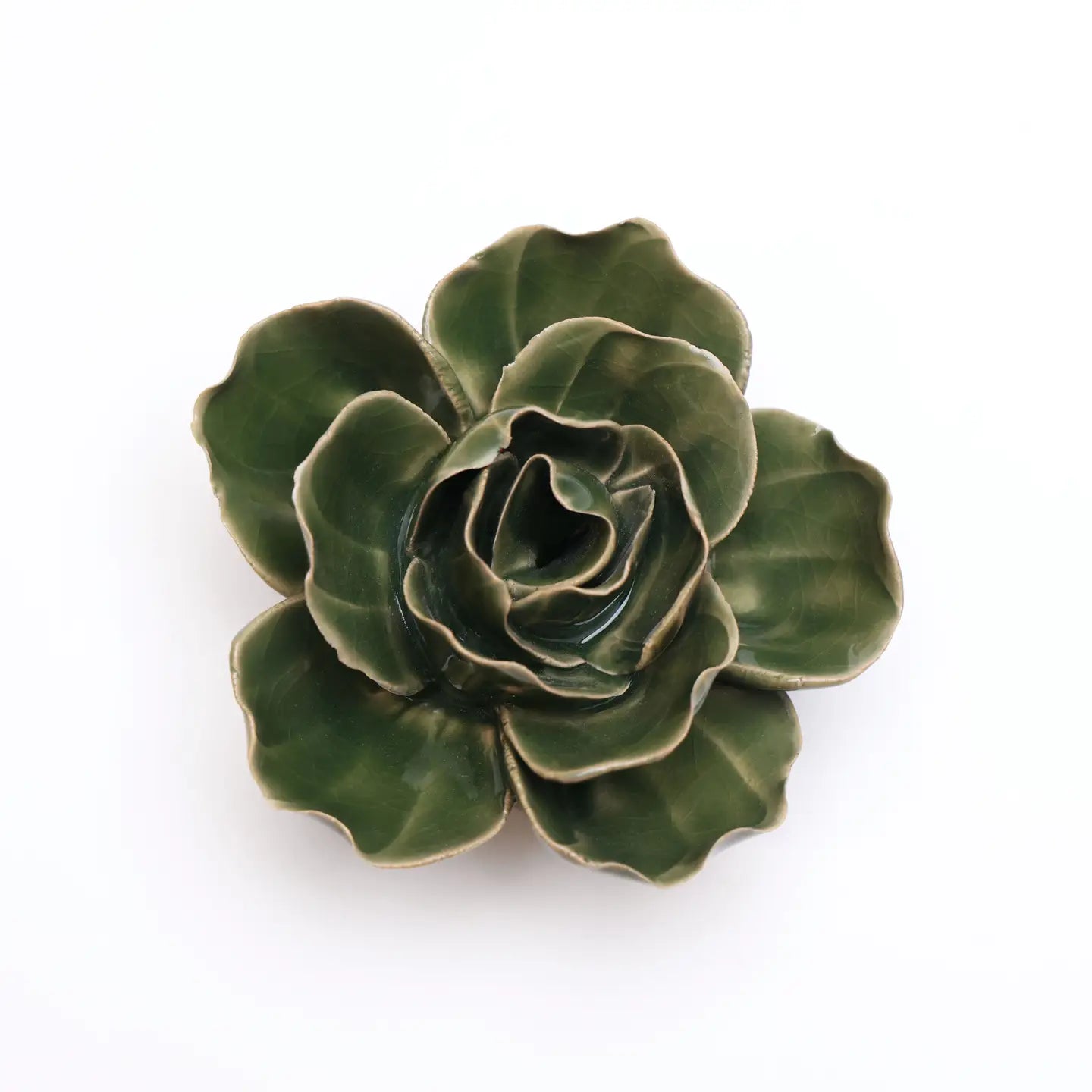 Ceramic Flower Fir Green Ranunculua
