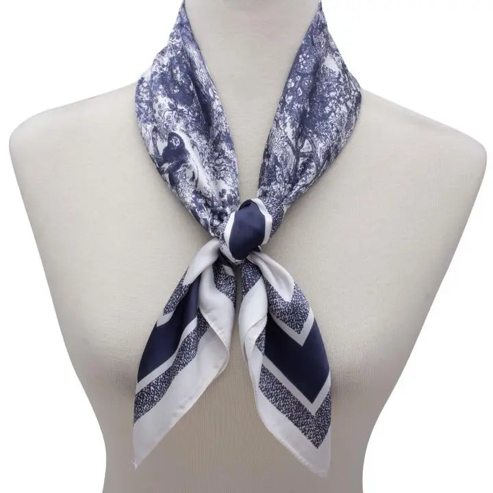 Navy Jungle Print Scarf