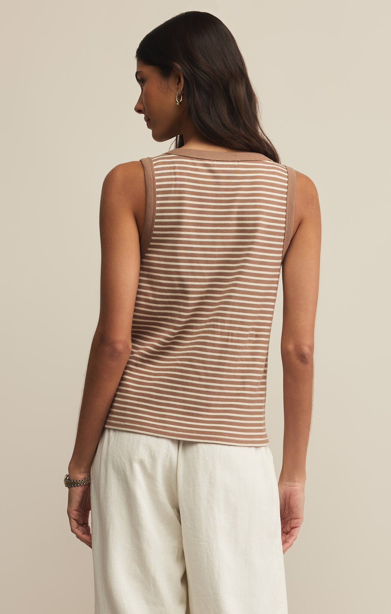 Elin Stripe Tank |Iced Coffee|