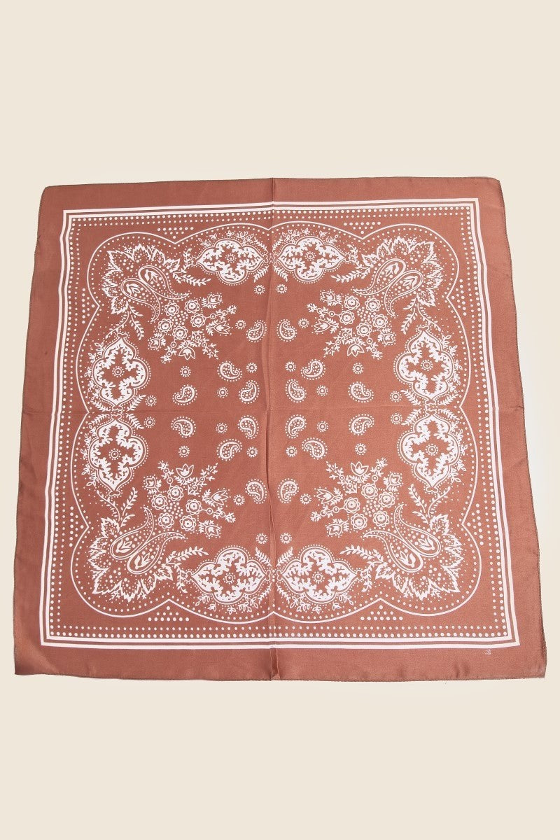 Silk Bandana Print Scarf