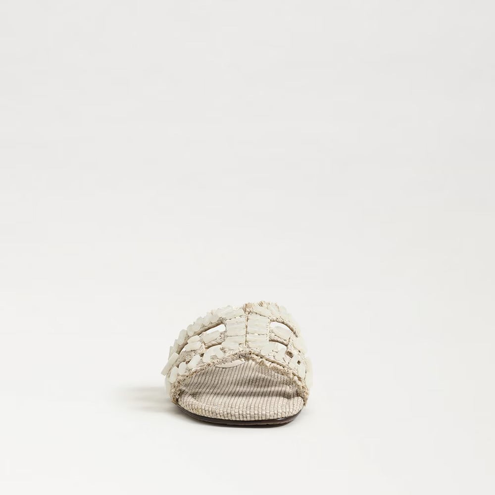 Bay Stone Slide |Ivory Raffia|