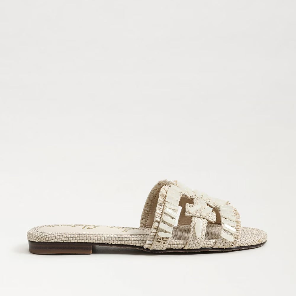 Bay Stone Slide |Ivory Raffia|