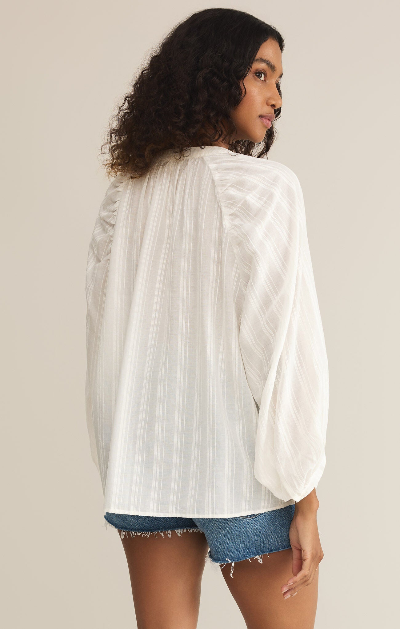 Wren Button Front Top