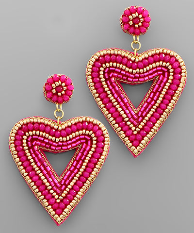 Beads Heart Earrings