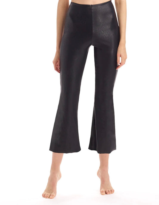 Faux Leather Cropped Flare