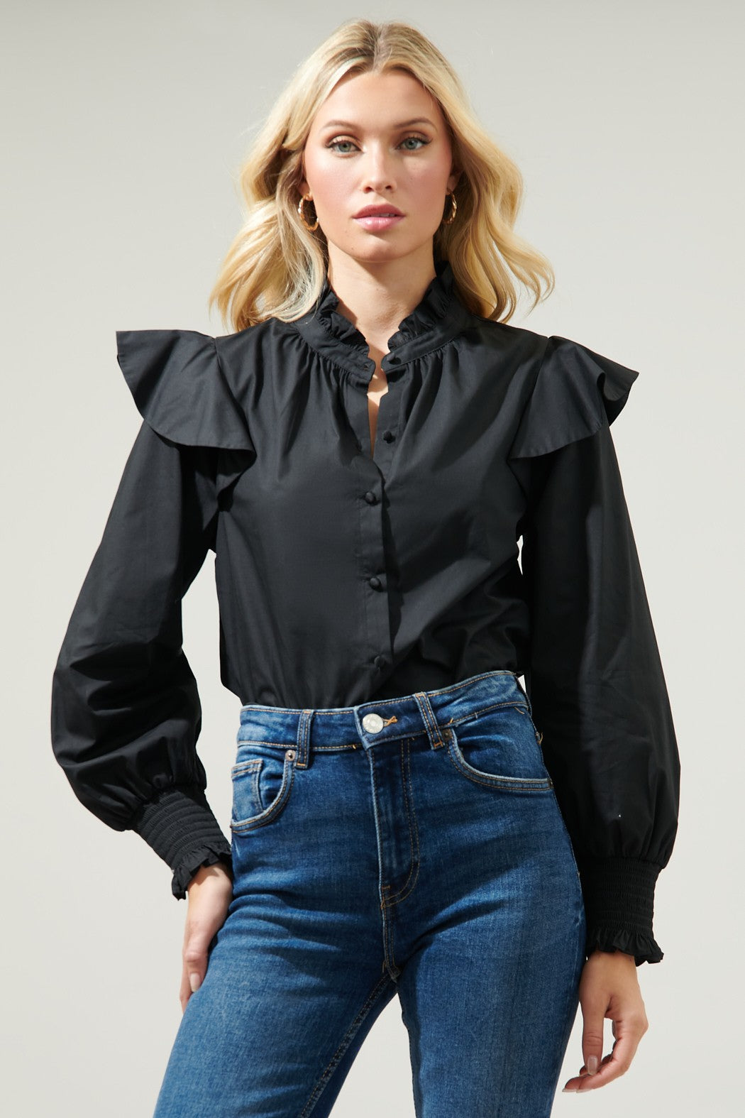 Malbec Button Front Blouse