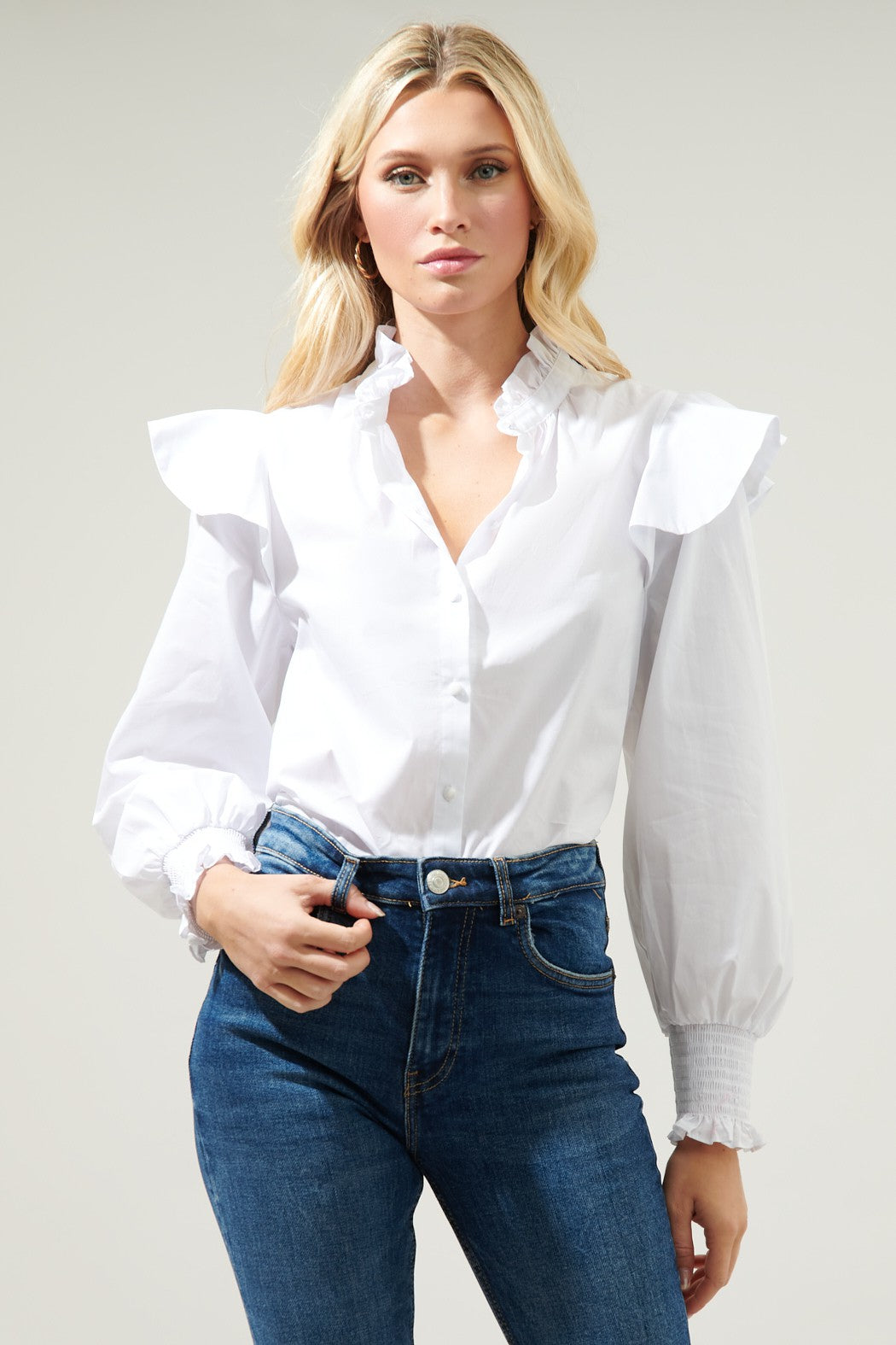 Malbec Button Front Blouse