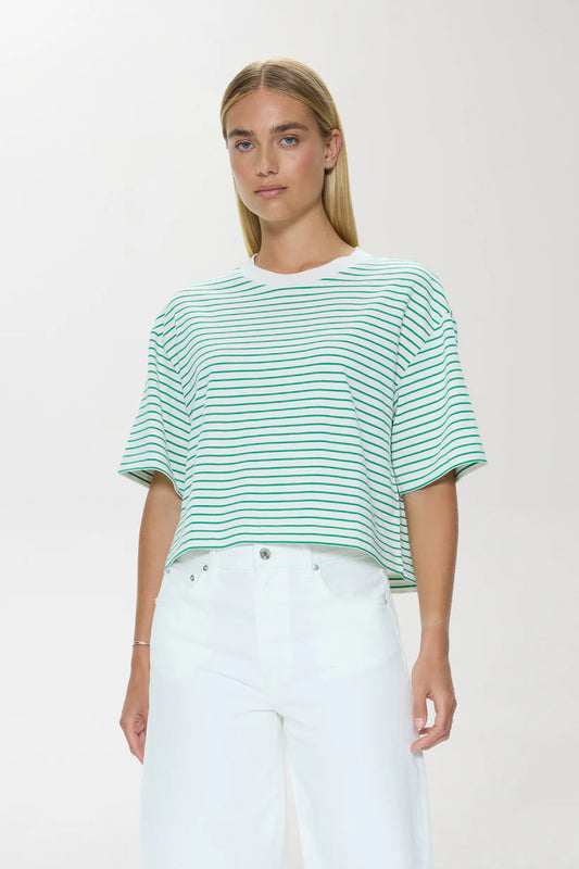 Mae Tee |Vert Stripe|