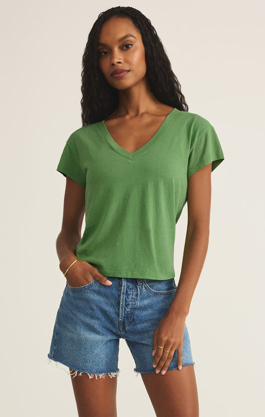 Modern V-Neck Tee |Lawn|