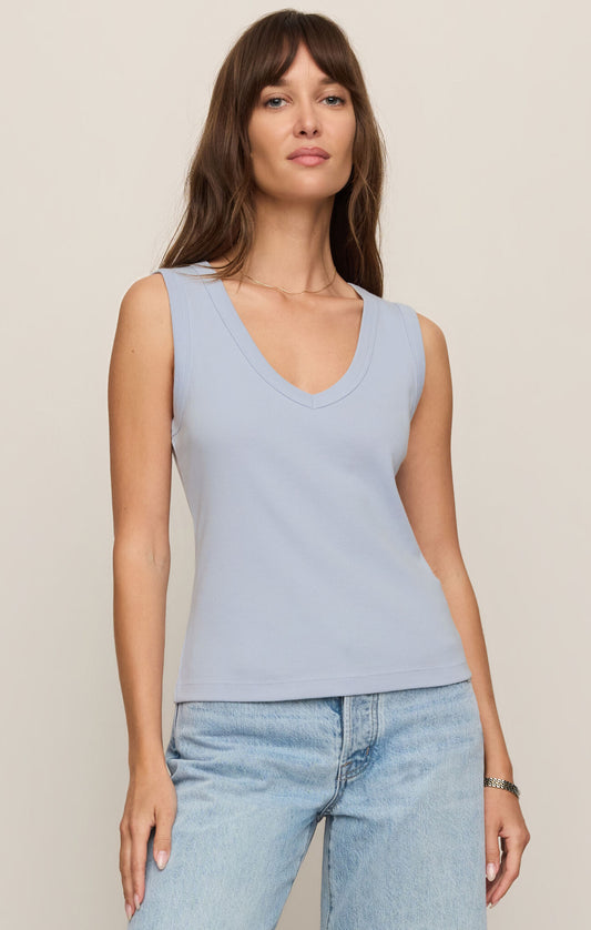 Ellie V-Neck Tank |Skyline|