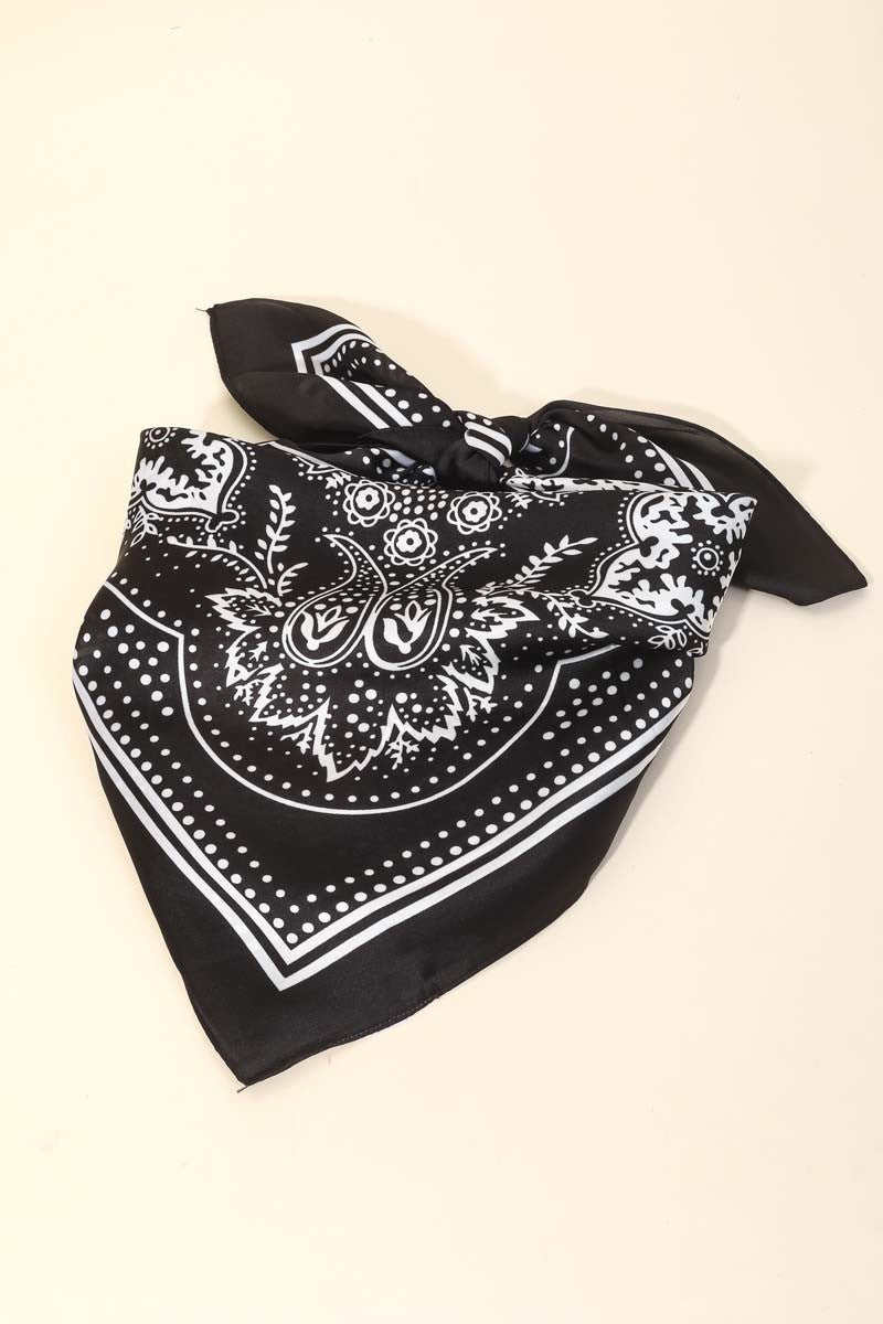 Silk Bandana Print Scarf