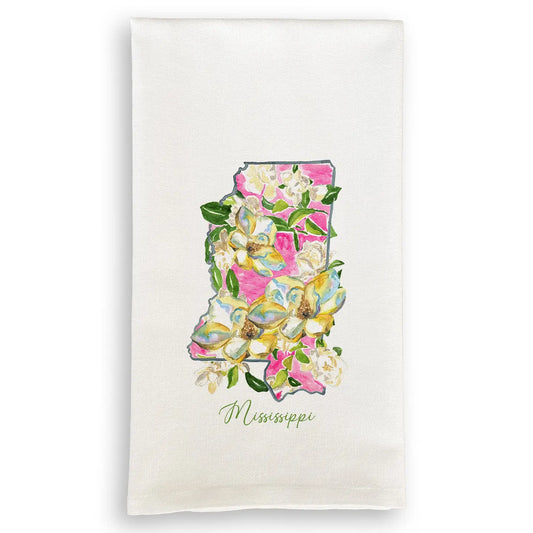 Floral Mississippi Dishtowel