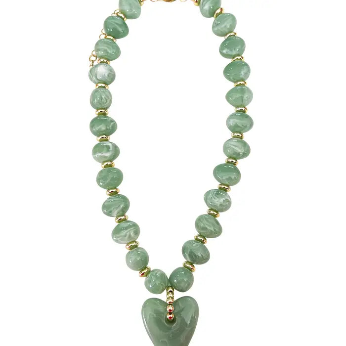 Athens Beaded Heart Necklace
