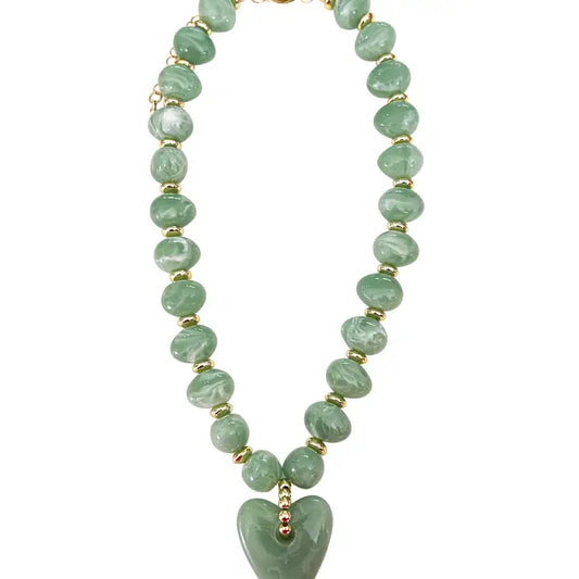 Athens Beaded Heart Necklace