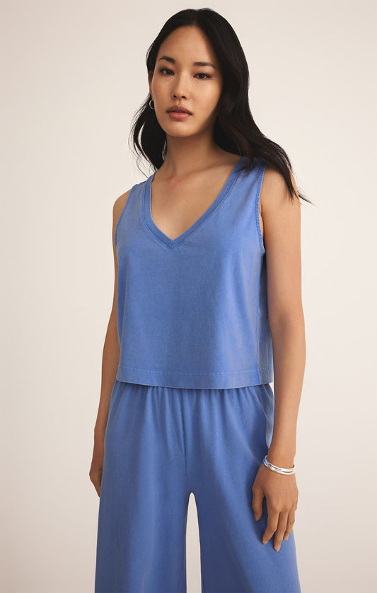 Sloan V-Neck Top |Bay Blue|