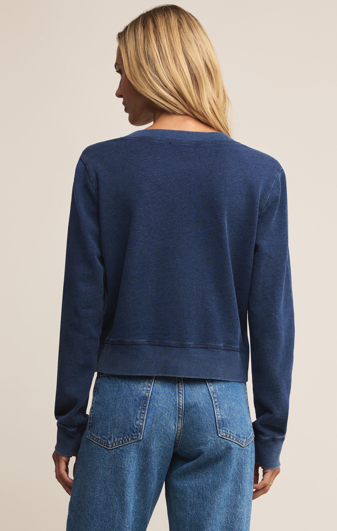 Daily Knit Denim Cardigan |Indigo|