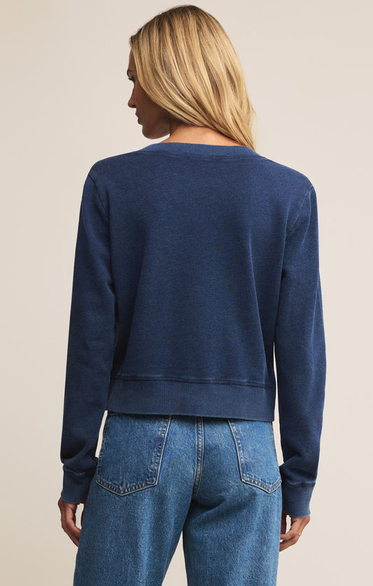 Daily Knit Denim Cardigan |Indigo|