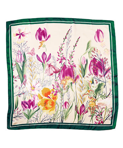 Floral Print Square Scarf