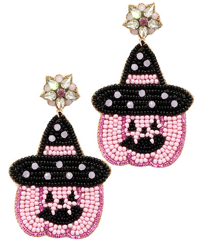 Pumpkin Witch Earring