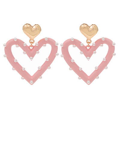 Heart & Pearl Drop Earring