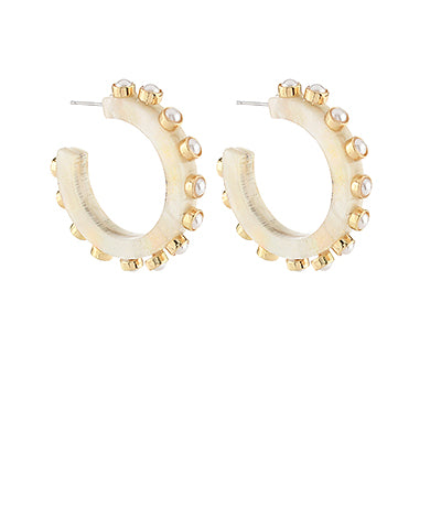 Opeal Pearl Hoops