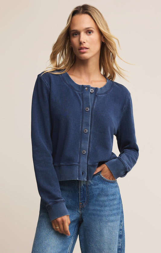Daily Knit Denim Cardigan |Indigo|