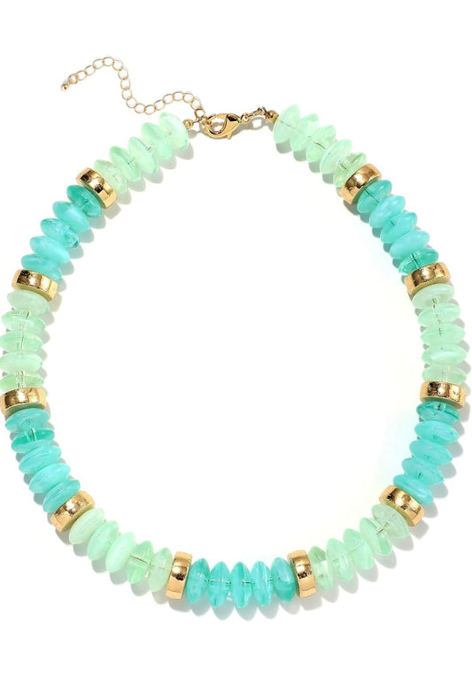 Beaded & Gold Gemstone Necklace