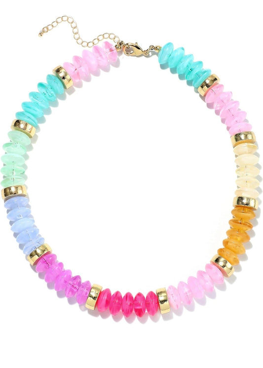 Beaded & Gold Gemstone Necklace