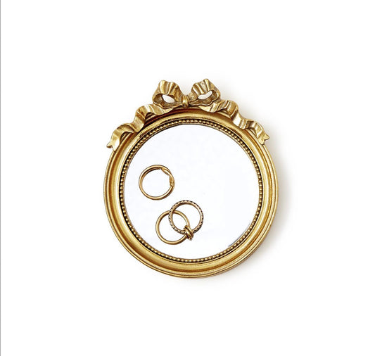 Round Mirror Trinket Tray