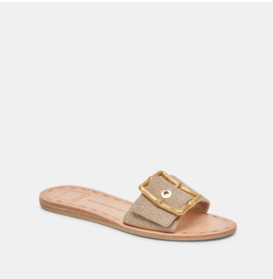 Dasha Sandal |Gold Raffia|