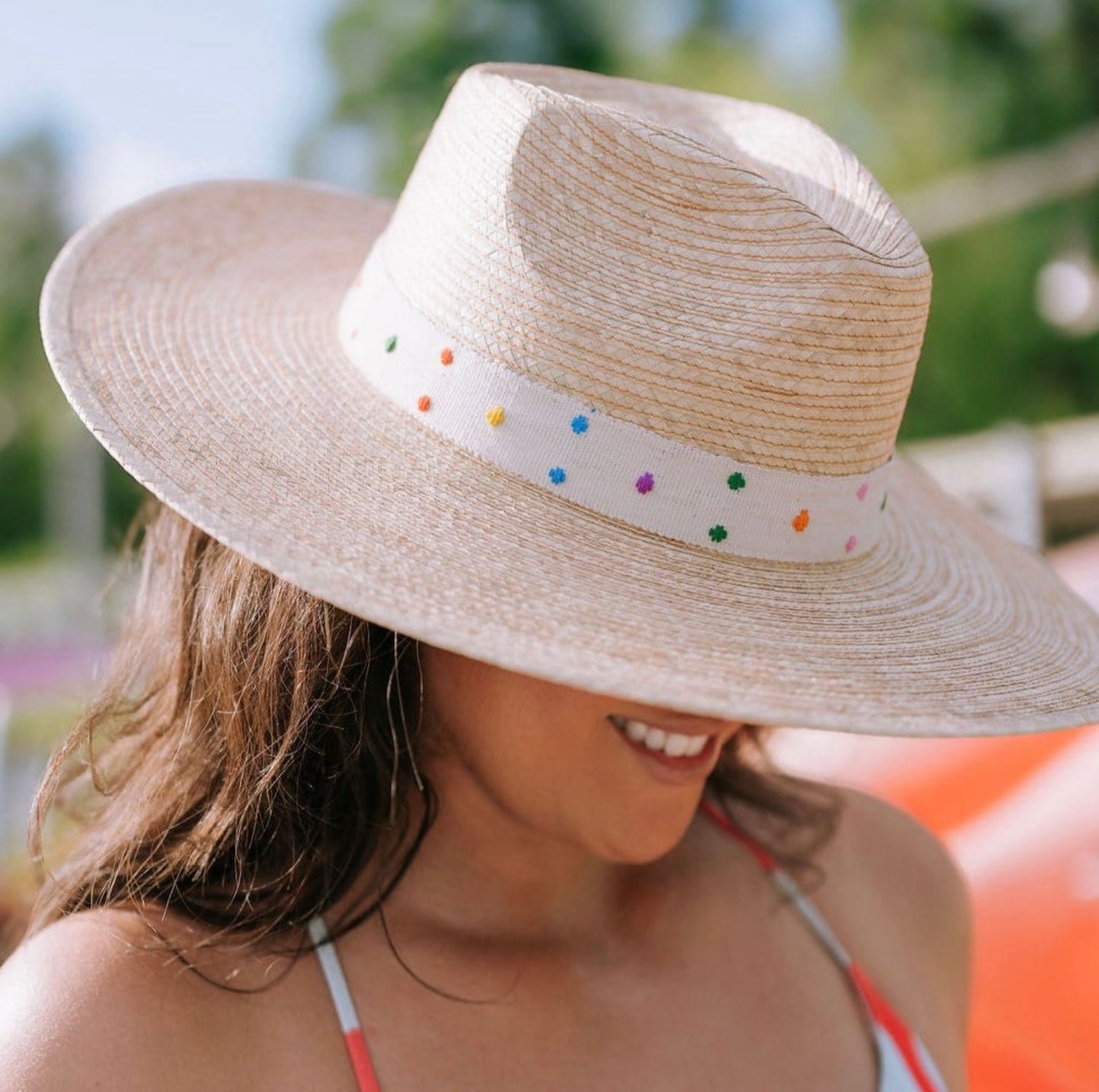 Vanilla Swiss Dot Hat