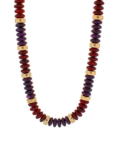 Beaded & Gold Gemstone Necklace