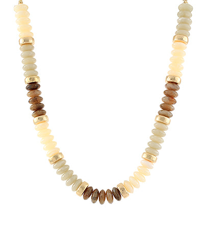 Beaded & Gold Gemstone Necklace