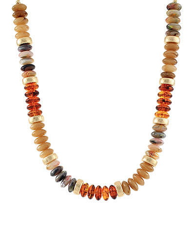 Beaded & Gold Gemstone Necklace