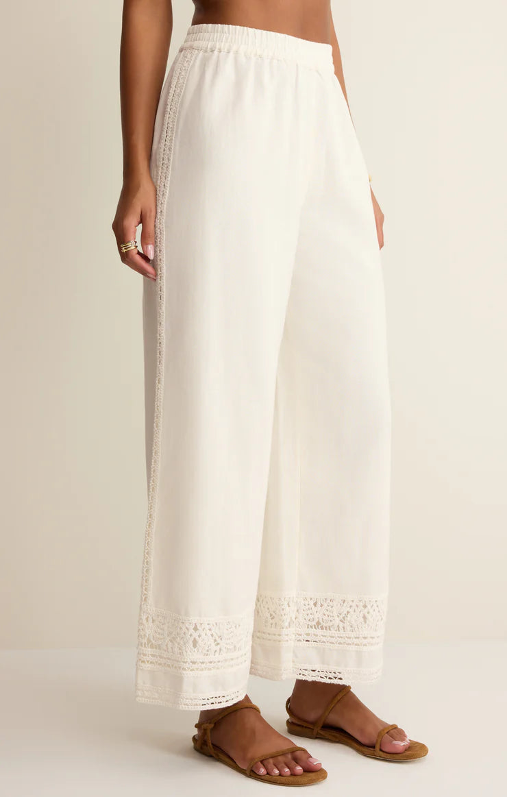 Scout Embroidered Pant |White Linen|