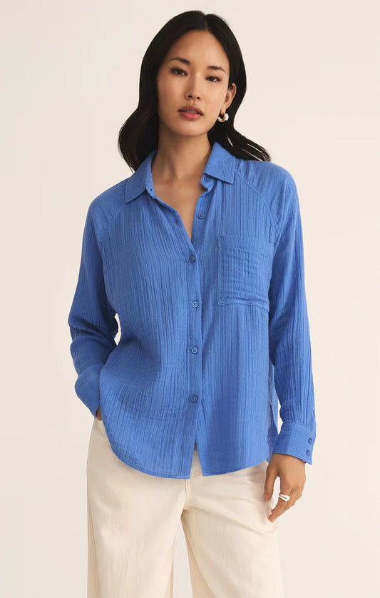 Perfect Airy Gauze Button Up